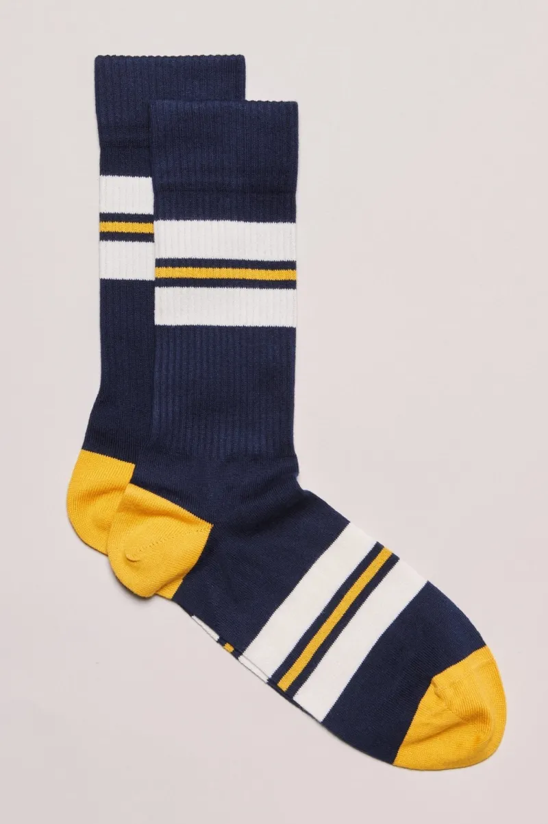 Outlet Chaussettes rayées en coton egyptien Homme Chaussettes