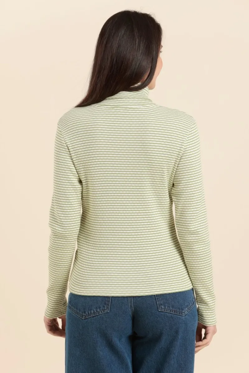 Flash Sale col roulé rayé MARCEL en coton Femme Tshirts