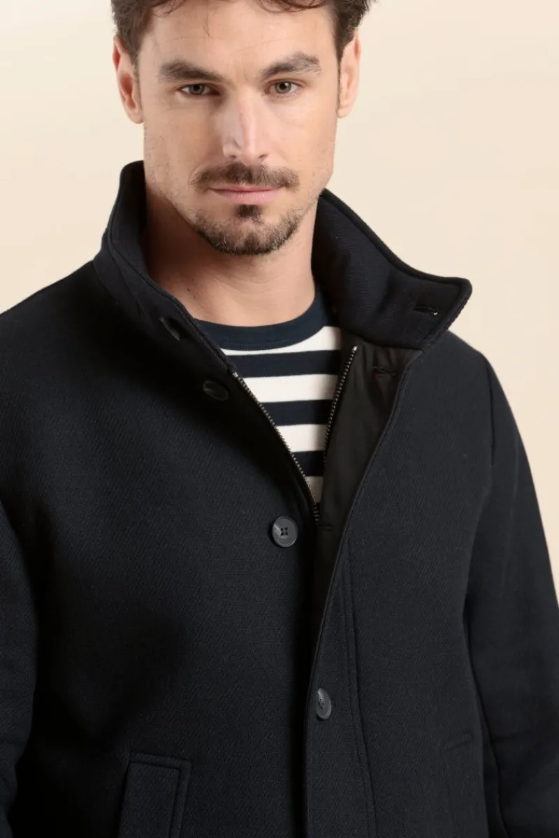 New manteau court BARNES en drap de laine Homme Manteaux | Cabans